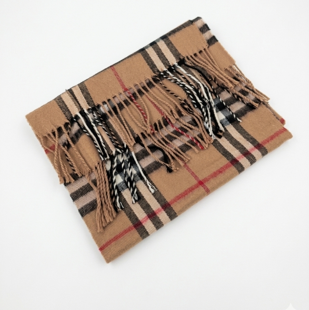 Classic Plaid Cashmere-Feel Fringe Scarf